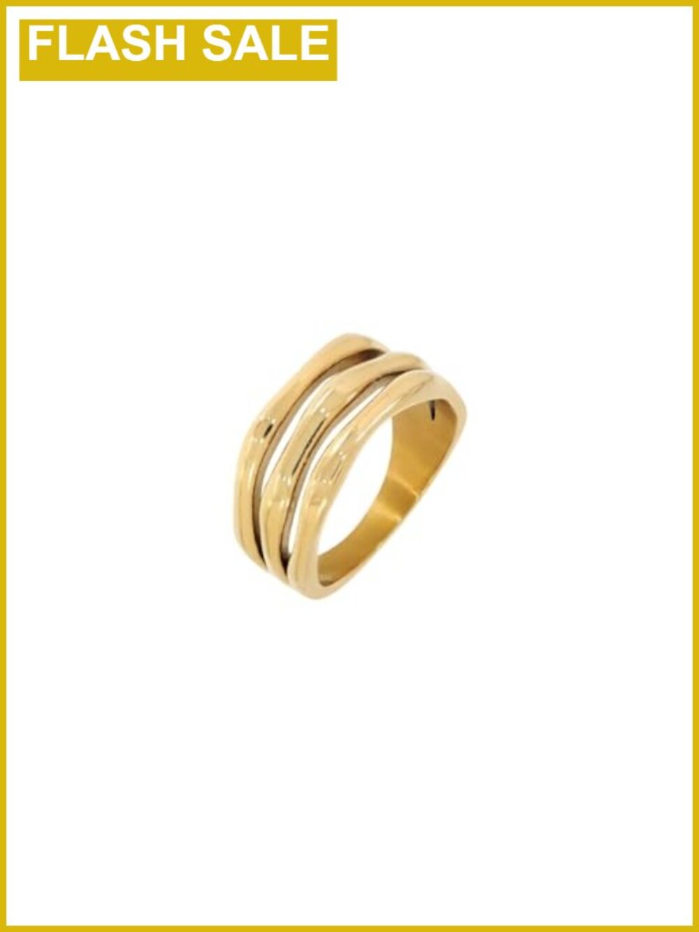 Gold Plated Stacking Waterproof Sweatproof Ring 14K PVD Coated Stainless Steel